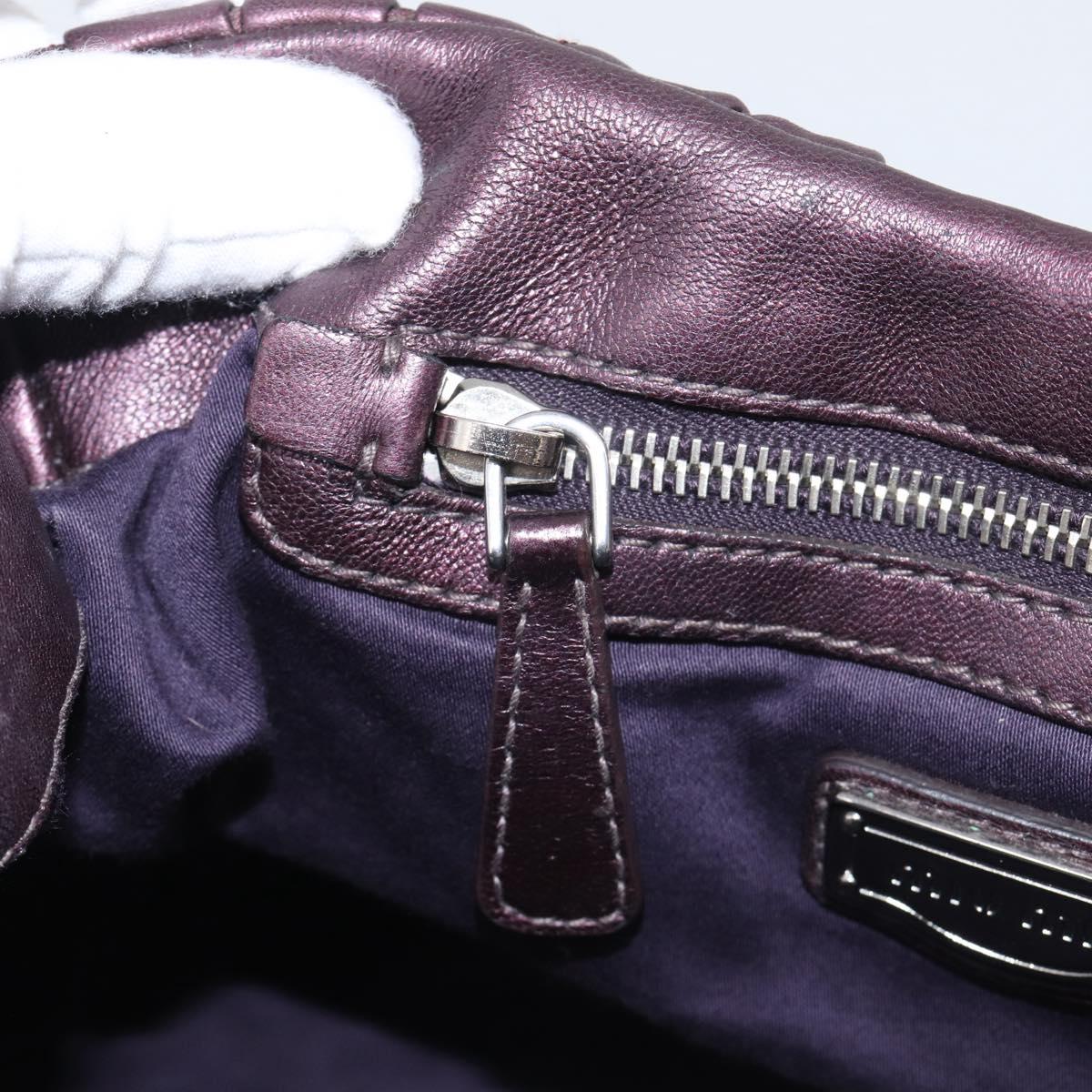Miu Miu Hand Bag Leather 2way Purple Silver Auth 209320V