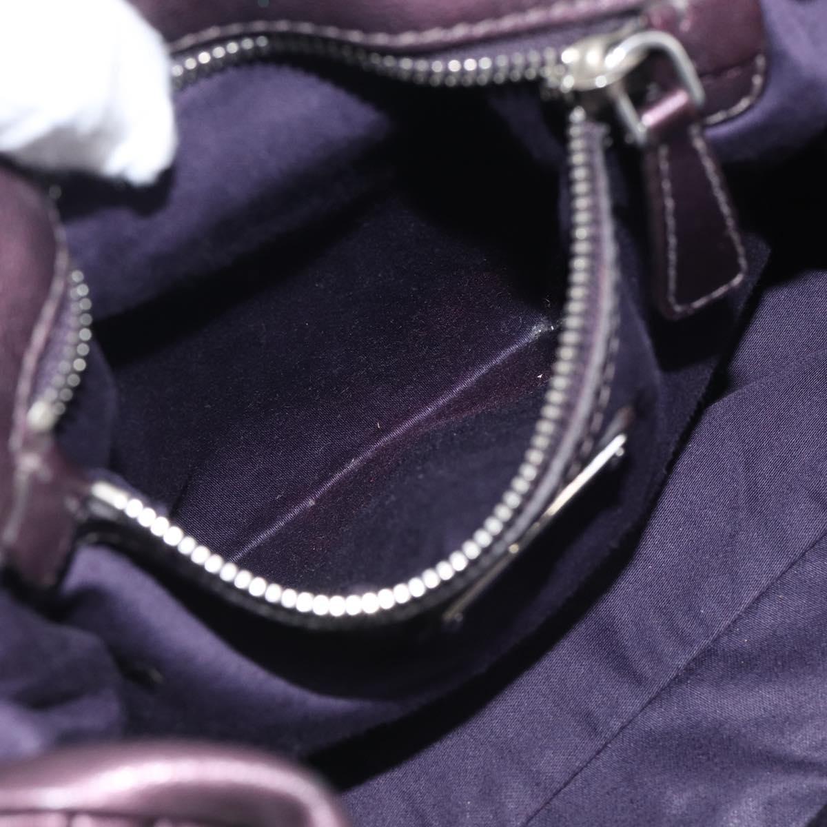 Miu Miu Hand Bag Leather 2way Purple Silver Auth 209320V
