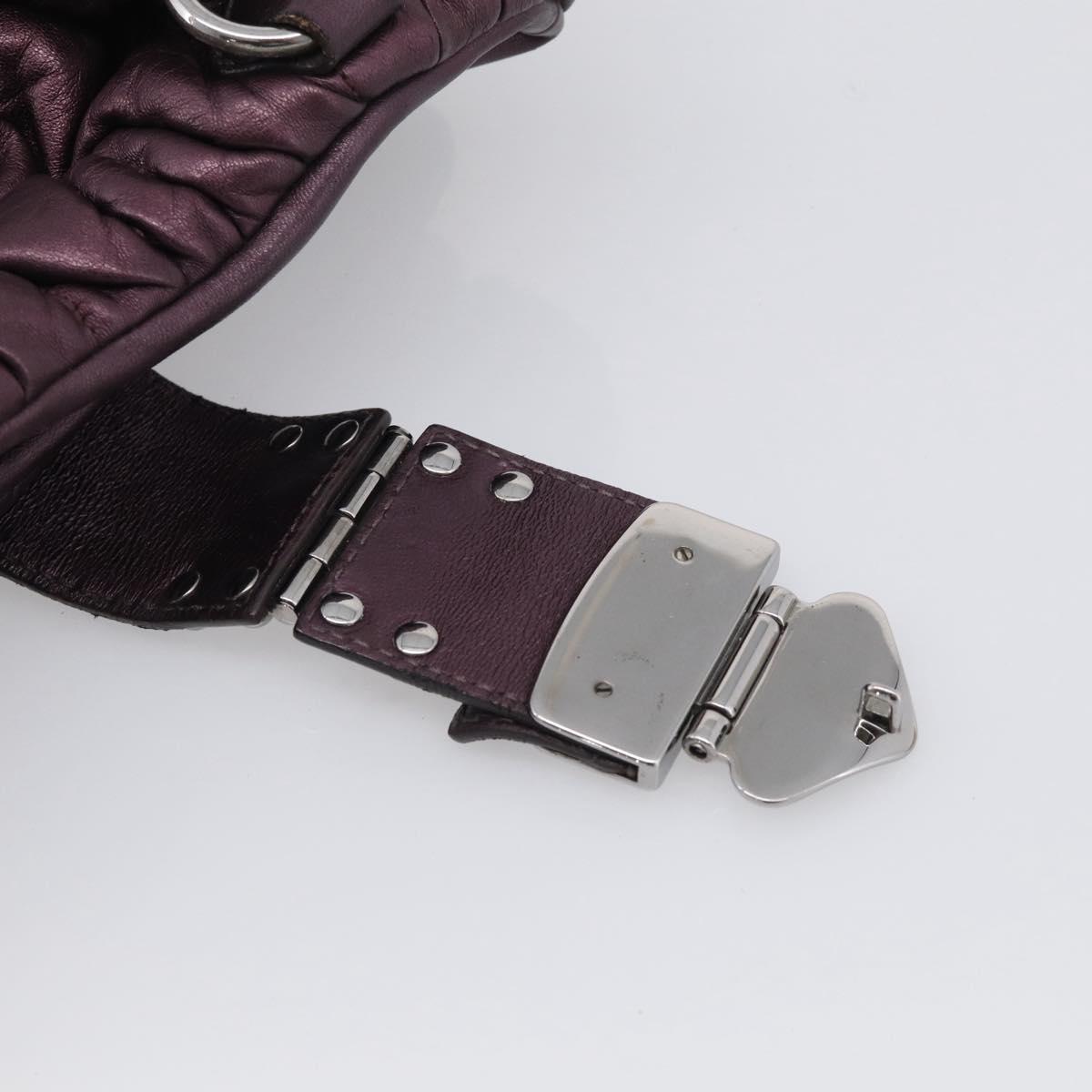 Miu Miu Hand Bag Leather 2way Purple Silver Auth 209320V