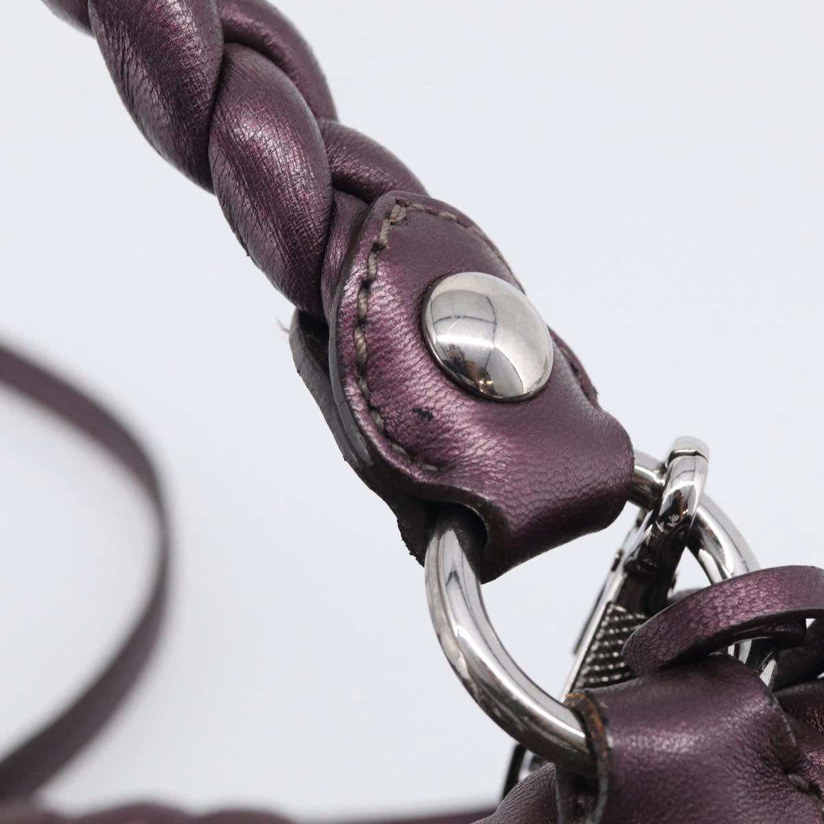 Miu Miu Hand Bag Leather 2way Purple Silver Auth 209320V