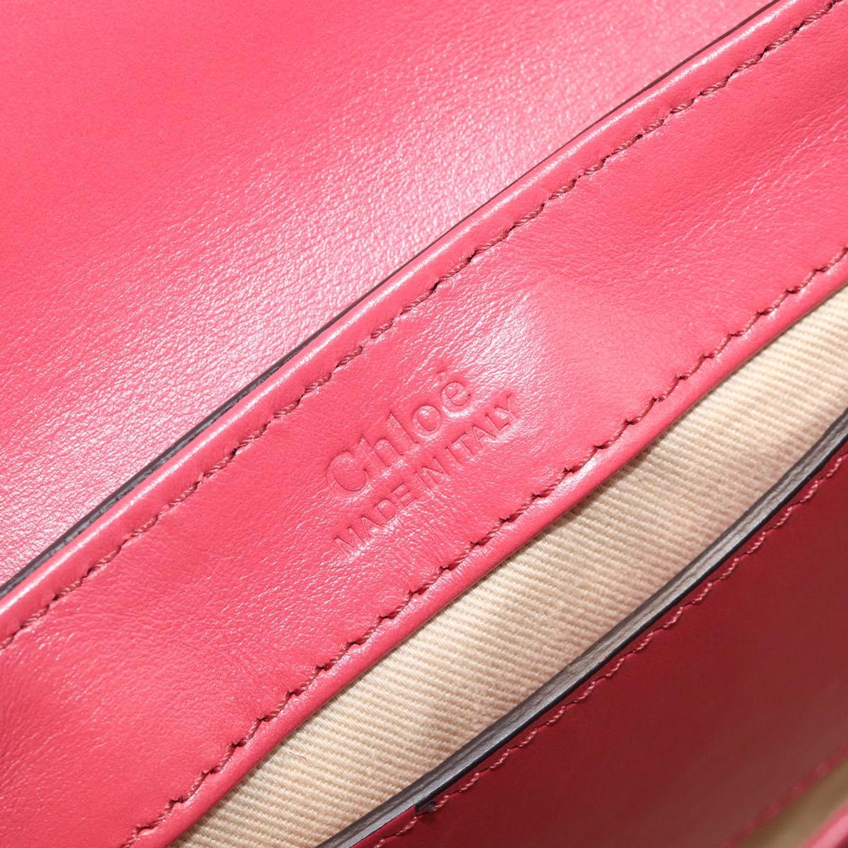 Chloe Hand Bag Leather 2way Pink Gold Auth 209325V