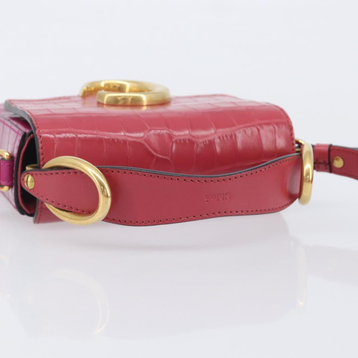 Chloe Hand Bag Leather 2way Pink Gold Auth 209325V