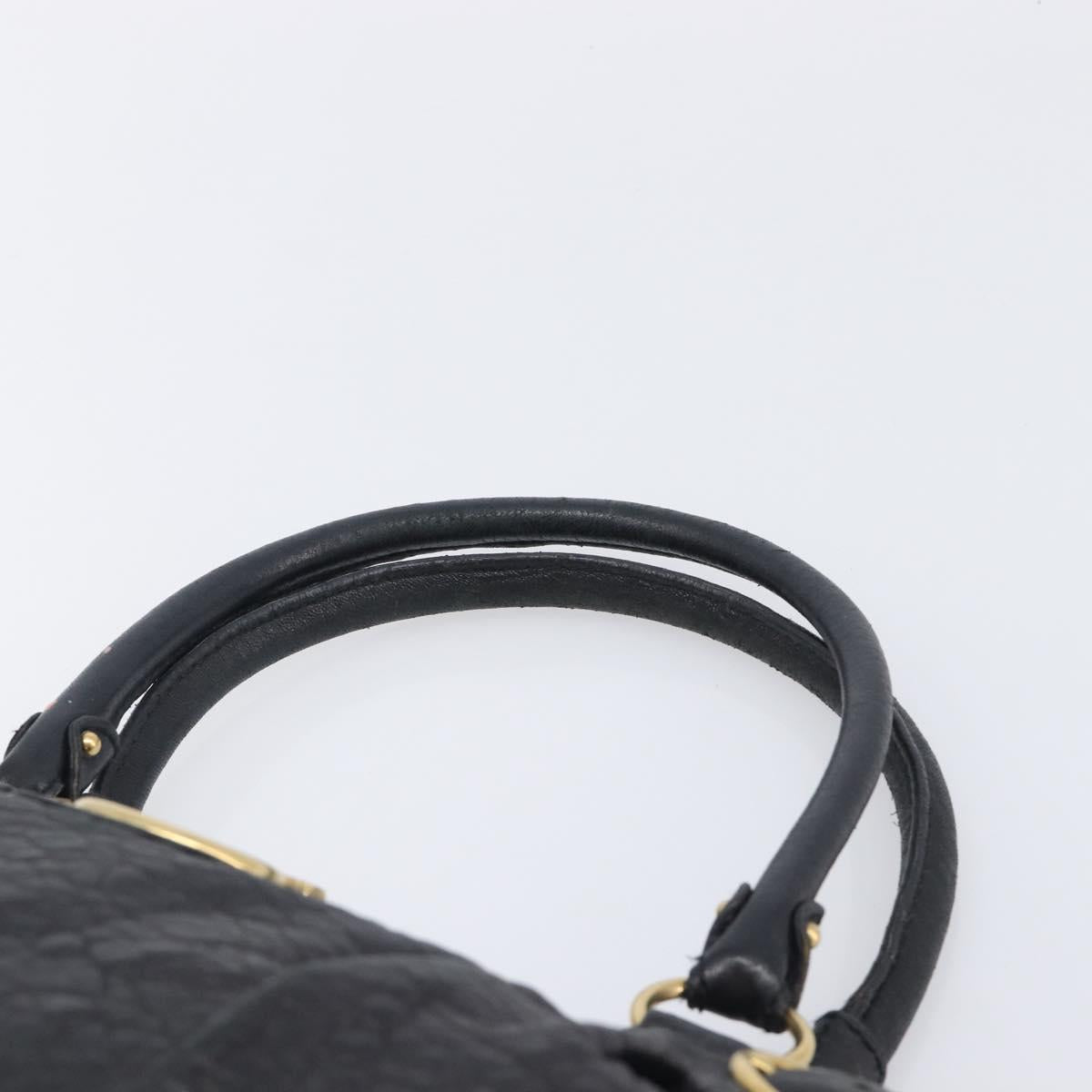 Salvatore Ferragamo Gancini Shoulder Bag Leather Black Gold Auth 209327A