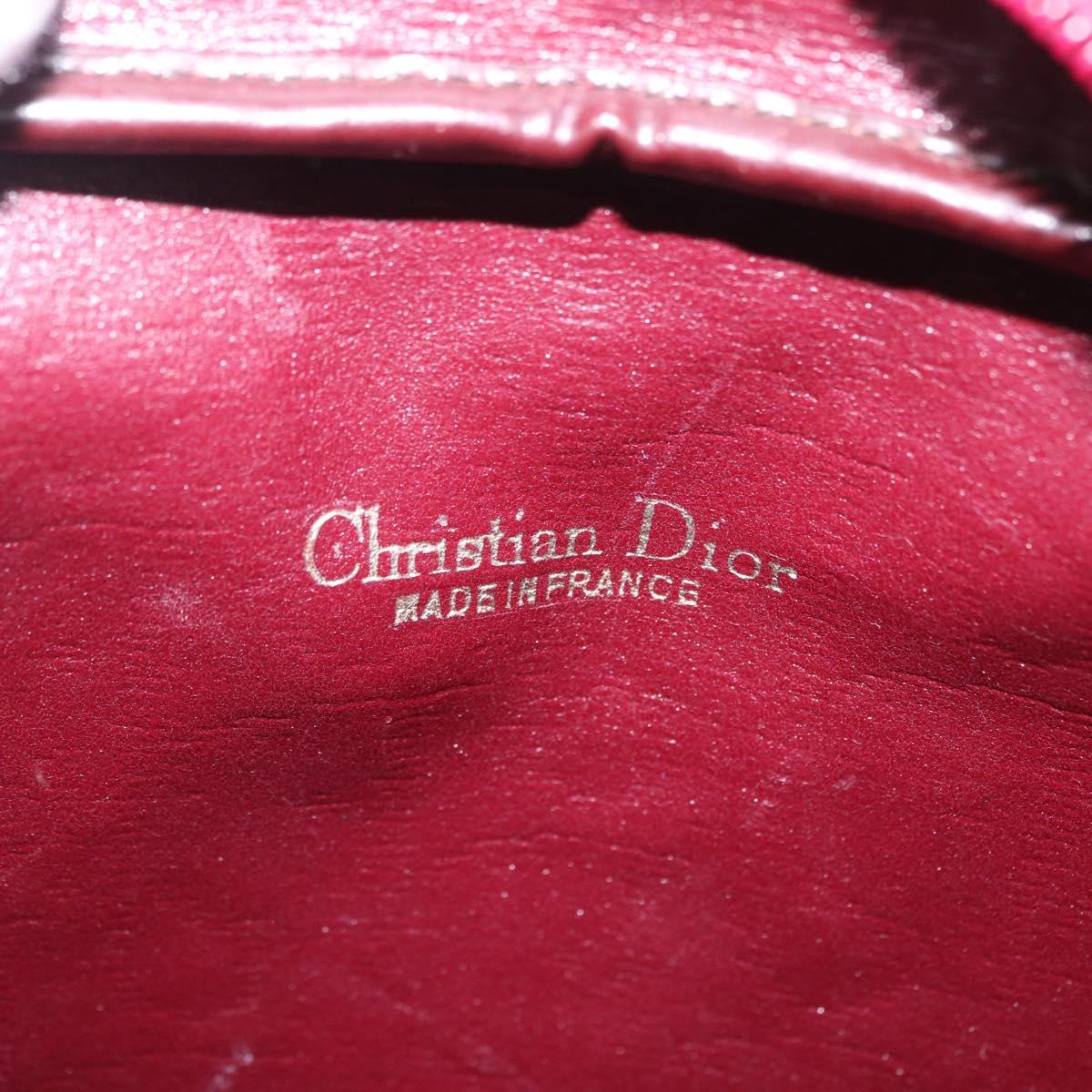 Christian Dior Trotter Canvas Shoulder Bag Red Gold Auth 209329