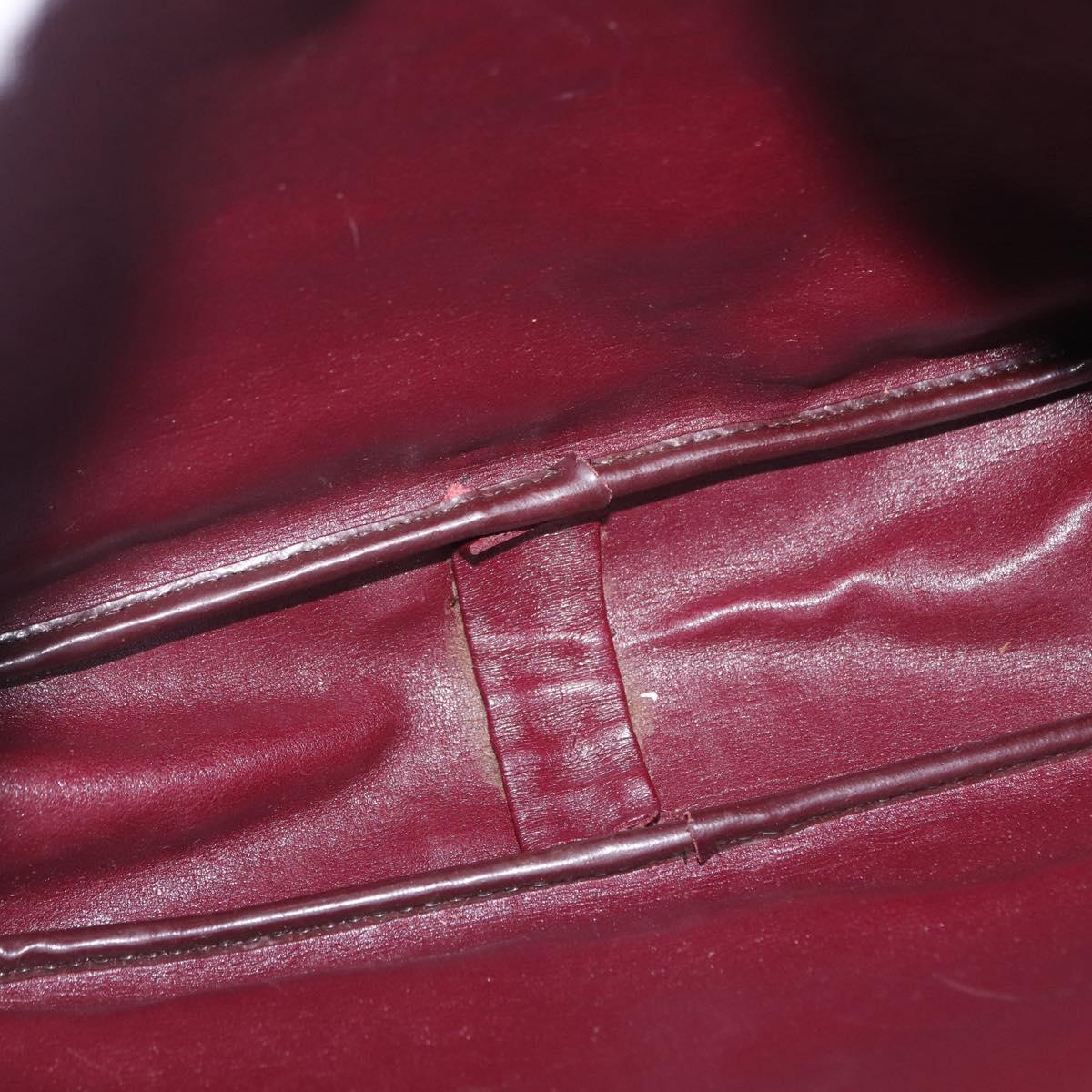 Christian Dior Trotter Canvas Shoulder Bag Red Gold Auth 209329