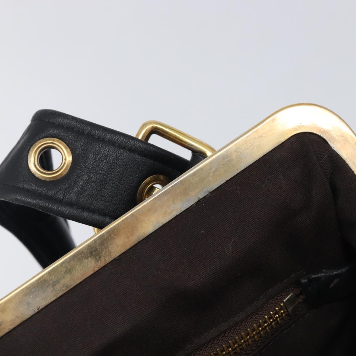 Miu Miu Hand Bag Leather Black Gold Auth 209332V