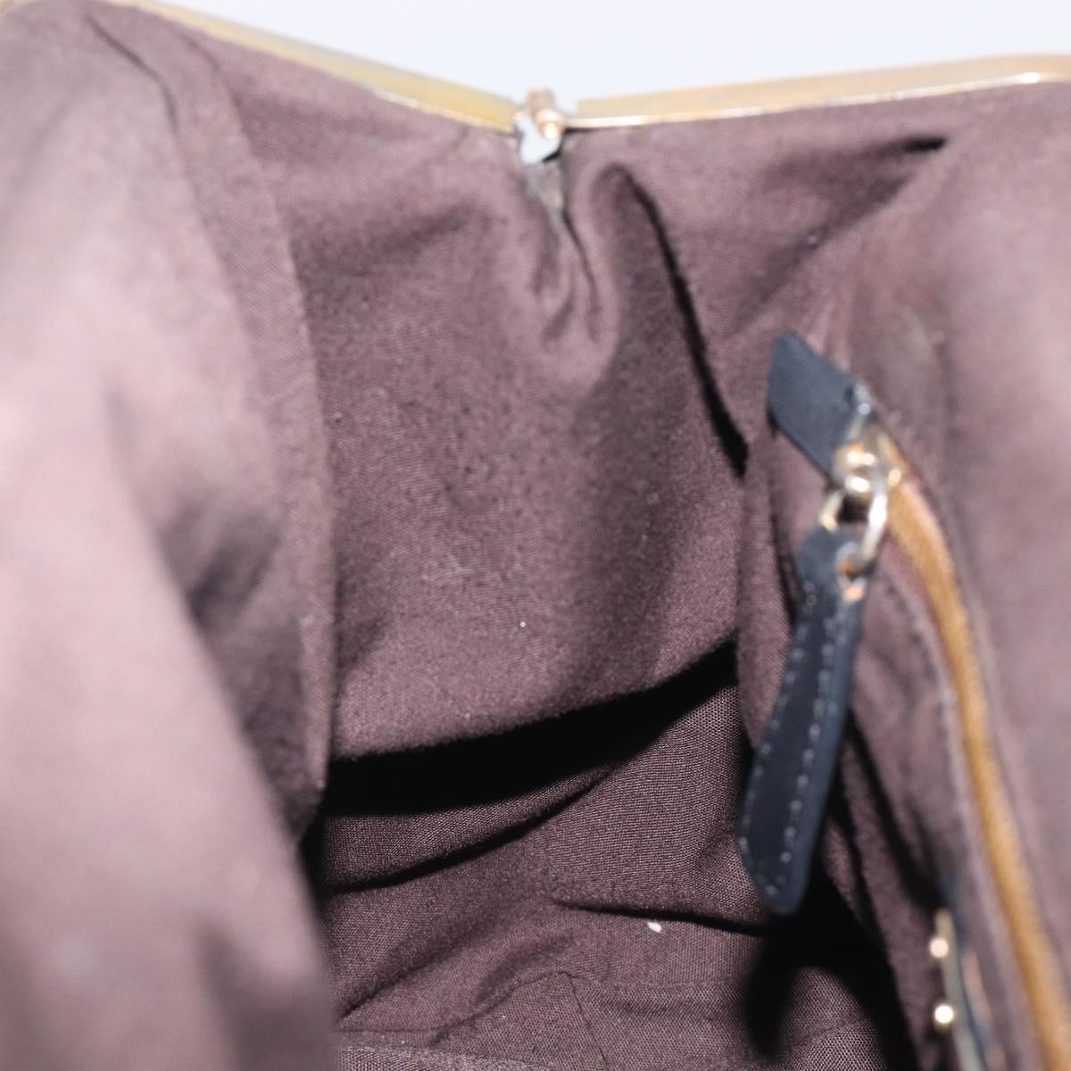 Miu Miu Hand Bag Leather Black Gold Auth 209332V