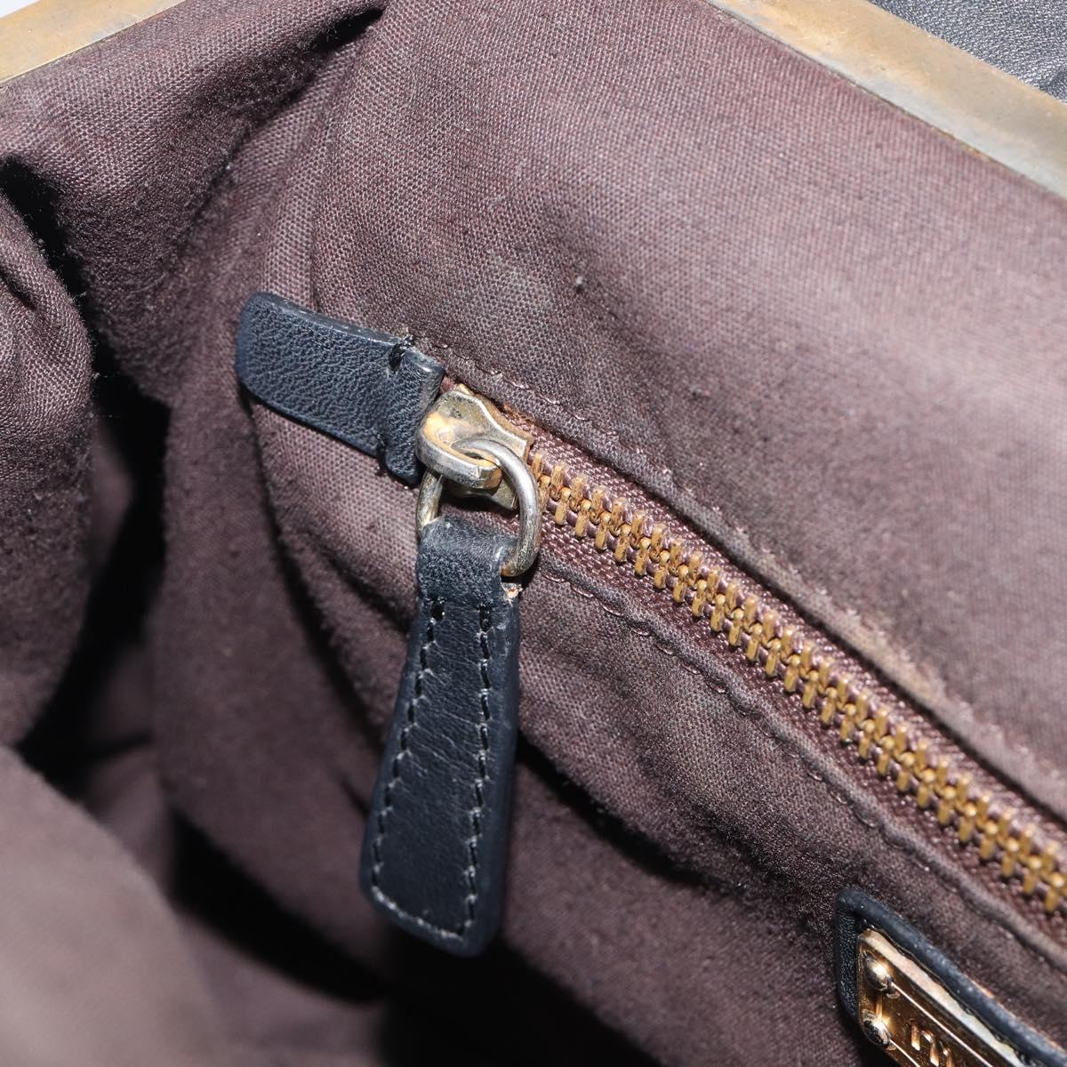 Miu Miu Hand Bag Leather Black Gold Auth 209332V