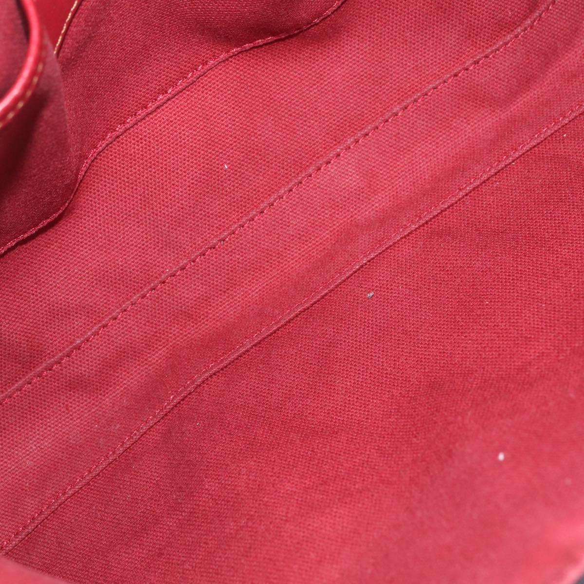 BURBERRY Nova Check Chain Shoulder Bag Canvas Red Gold Auth 209340A