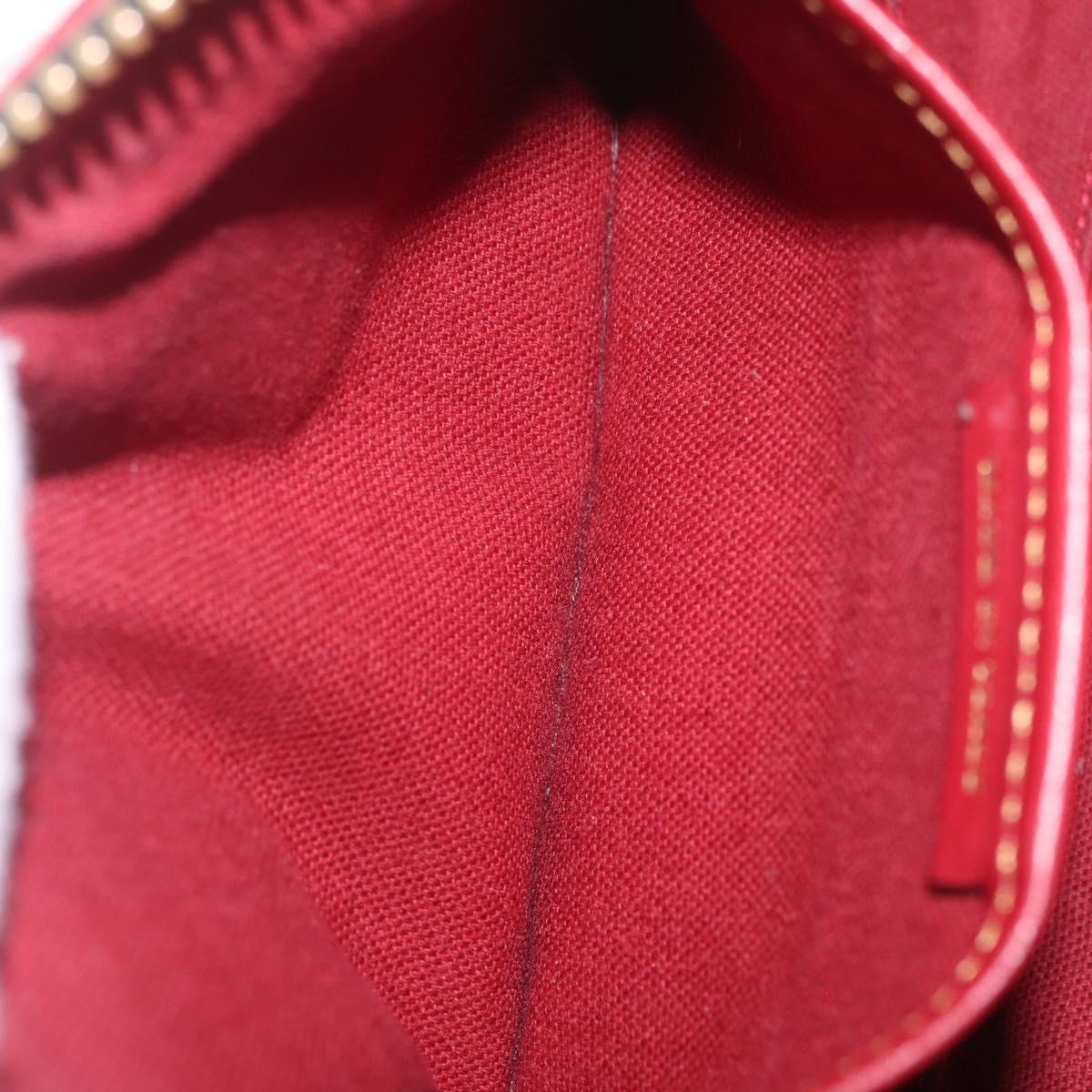 BURBERRY Nova Check Chain Shoulder Bag Canvas Red Gold Auth 209340A