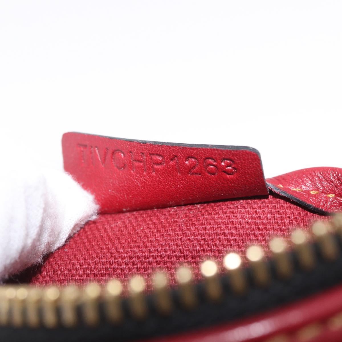 BURBERRY Nova Check Chain Shoulder Bag Canvas Red Gold Auth 209340A