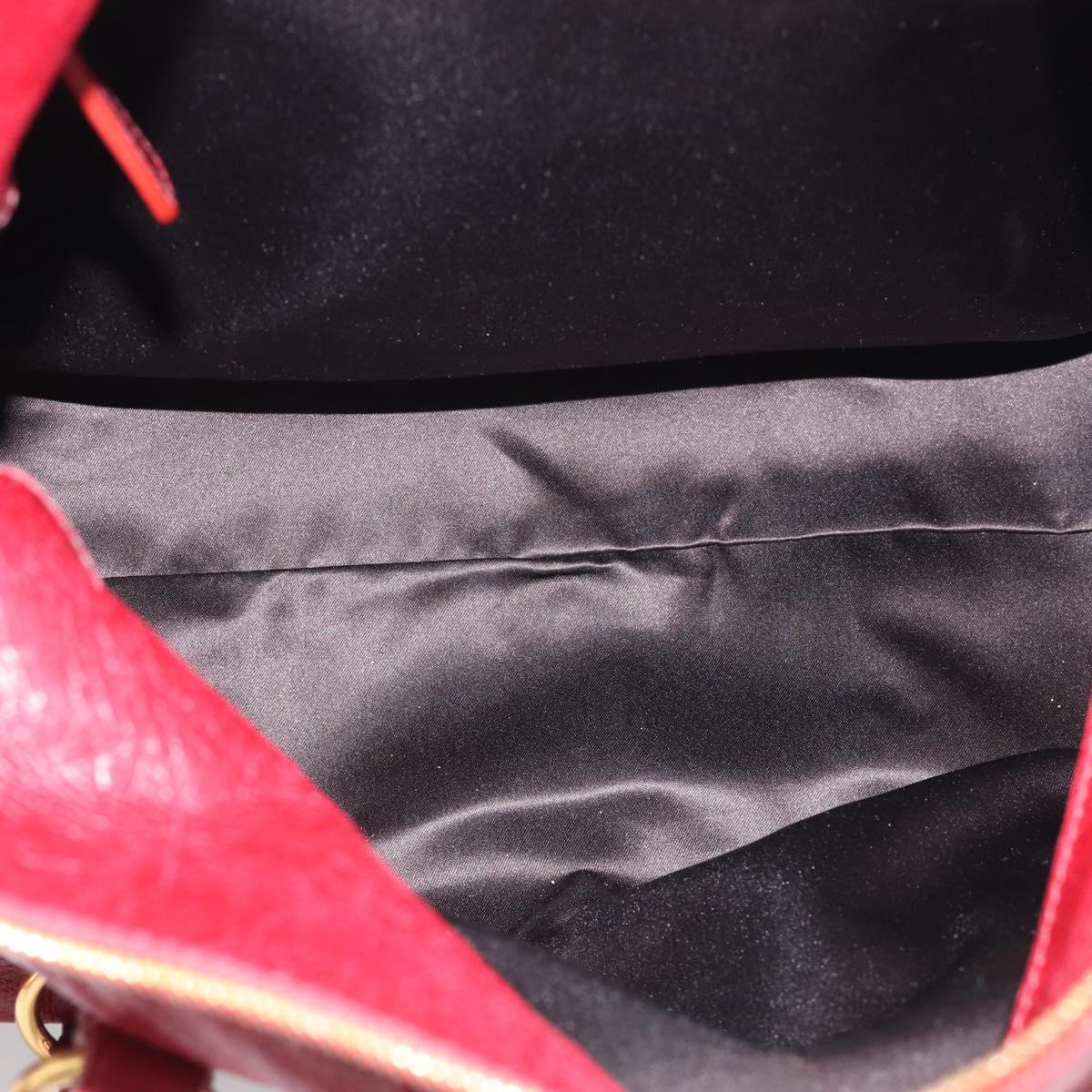 Miu Miu Hand Bag Vitellolux 2way Red Gold Auth 209342M