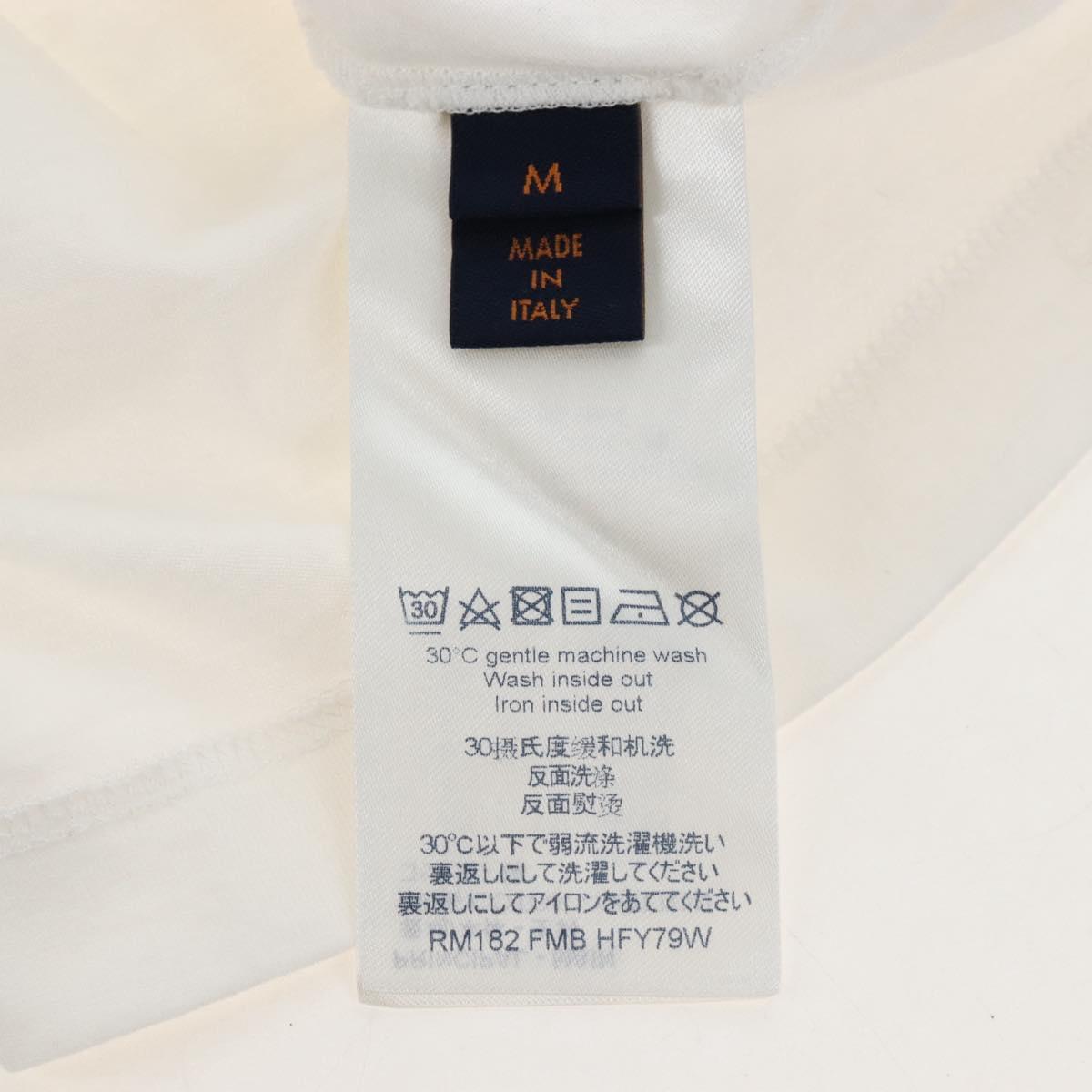 LOUIS VUITTON Short-Sleeved T-Shirt cotton M White LV Auth 209348