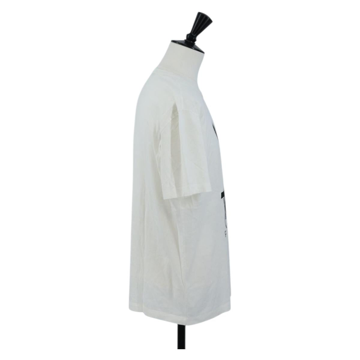 LOUIS VUITTON Short-Sleeved T-Shirt cotton M White LV Auth 209348