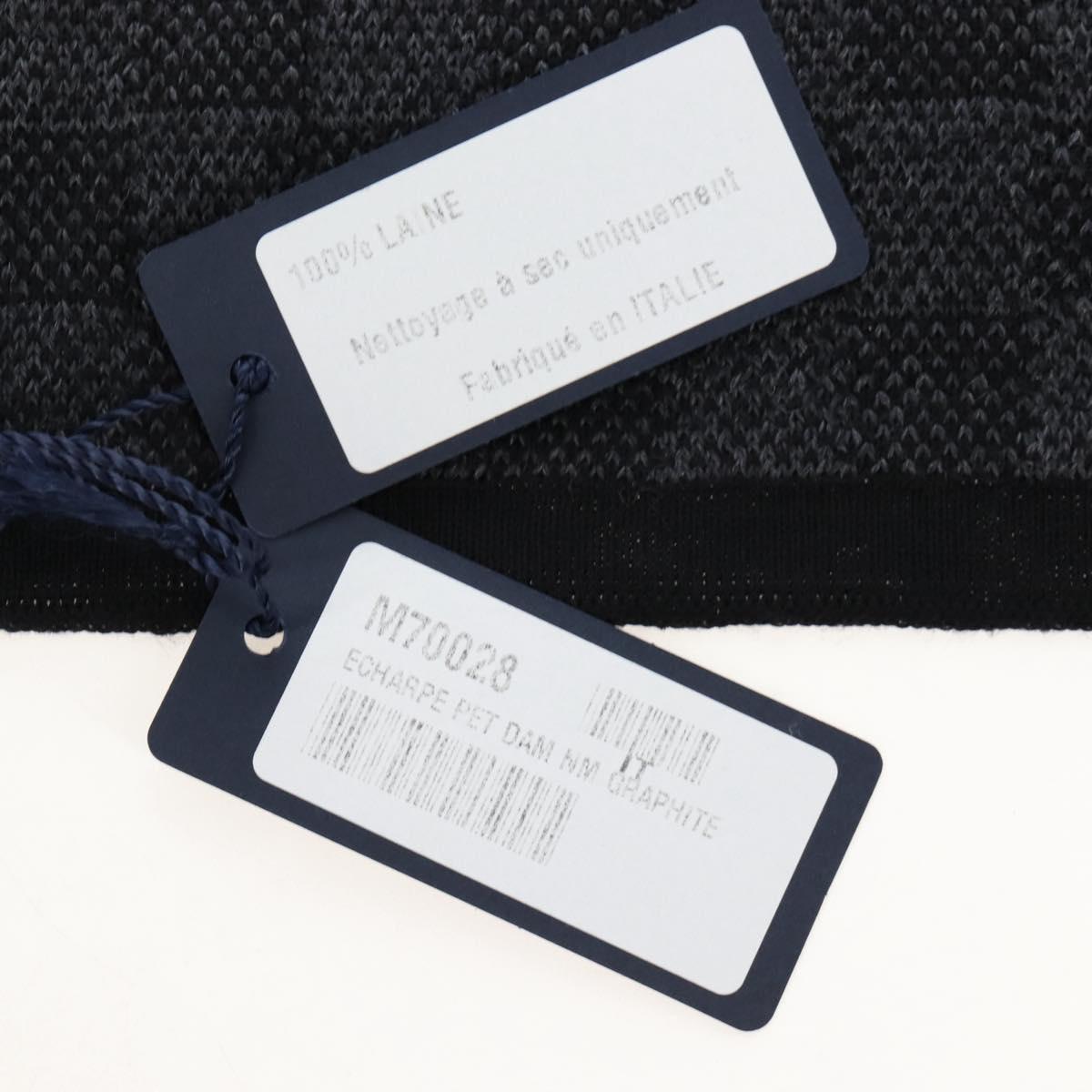 LOUIS VUITTON Eschar Petit Scarf Wool Black LV Auth 209349M