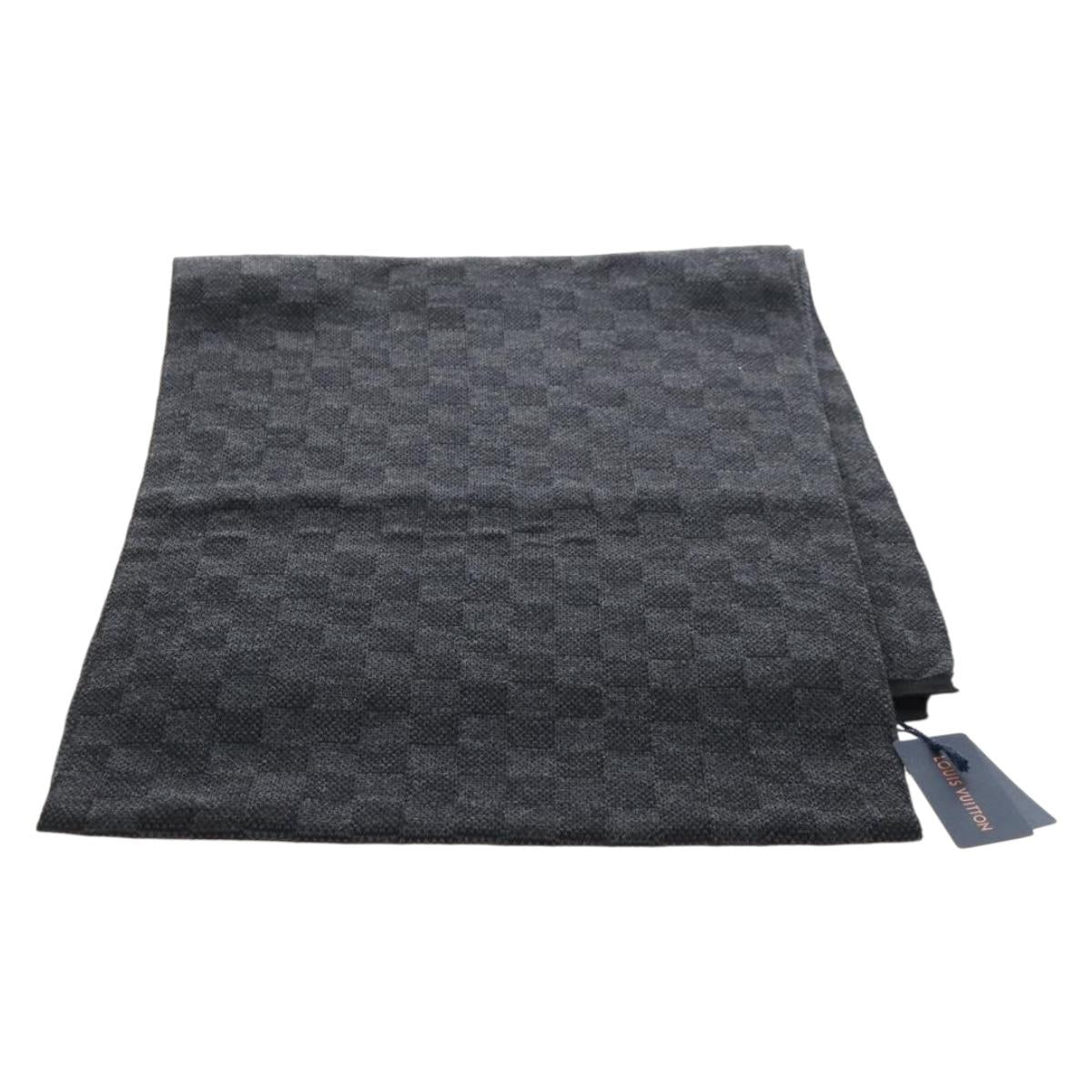 LOUIS VUITTON Eschar Petit Scarf Wool Black LV Auth 209349M