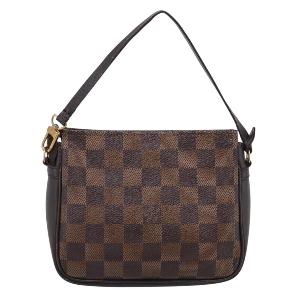 LOUIS VUITTON Damier Ebene Trousse Make Up Pouch N51982 LV Auth 209381A
