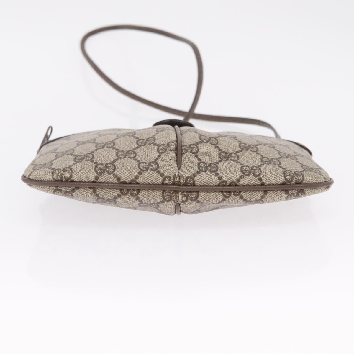 GUCCI GG Supreme Web Sherry Line Shoulder Bag PVC Beige 904 02 047 Auth 209388