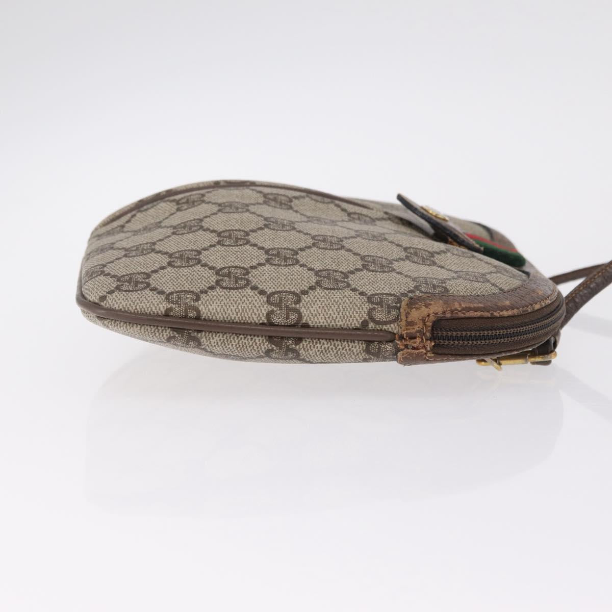 GUCCI GG Supreme Web Sherry Line Shoulder Bag PVC Beige 904 02 047 Auth 209388