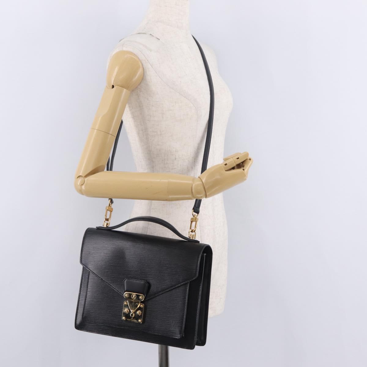 LOUIS VUITTON Epi Monceau 28 Hand Bag Black M52122 LV Auth 209393A