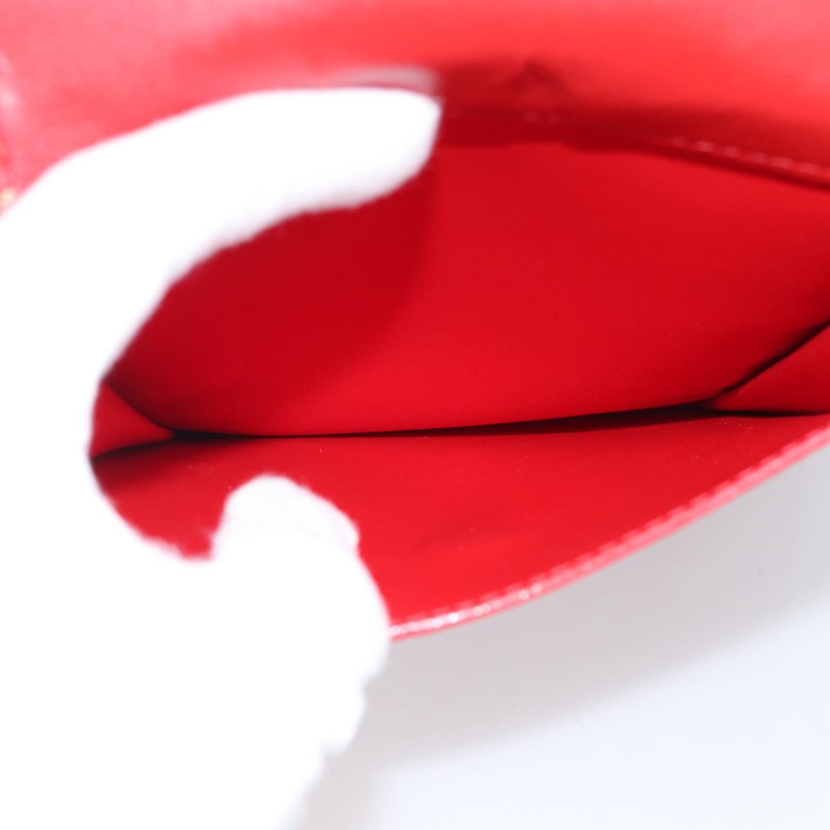 LOUIS VUITTON Monogram Vernis Motto Accessory Pouch Red M91137 LV Auth 209398V