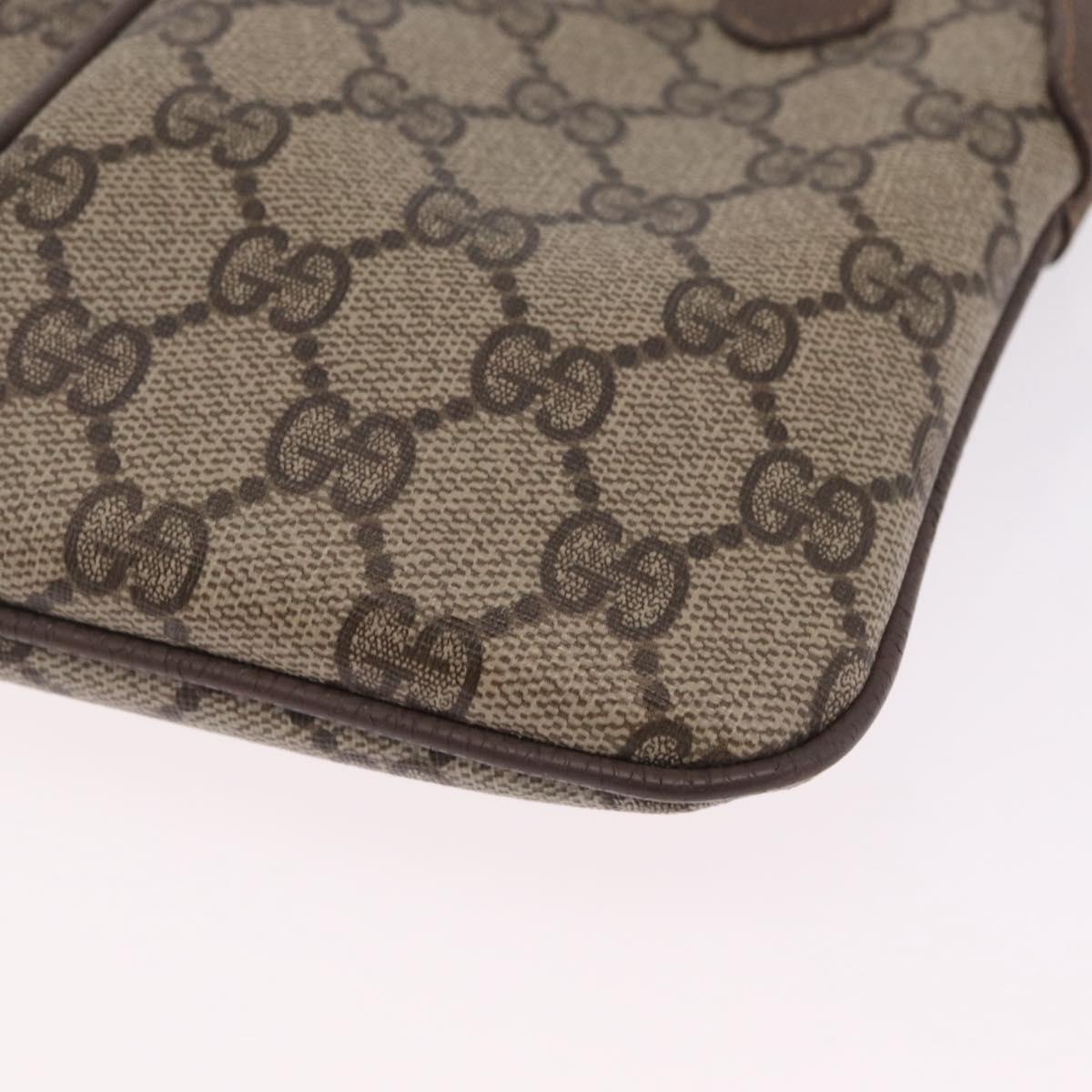 GUCCI GG Supreme Web Sherry Line Shoulder Bag PVC Beige 904 02 047 Auth 209405