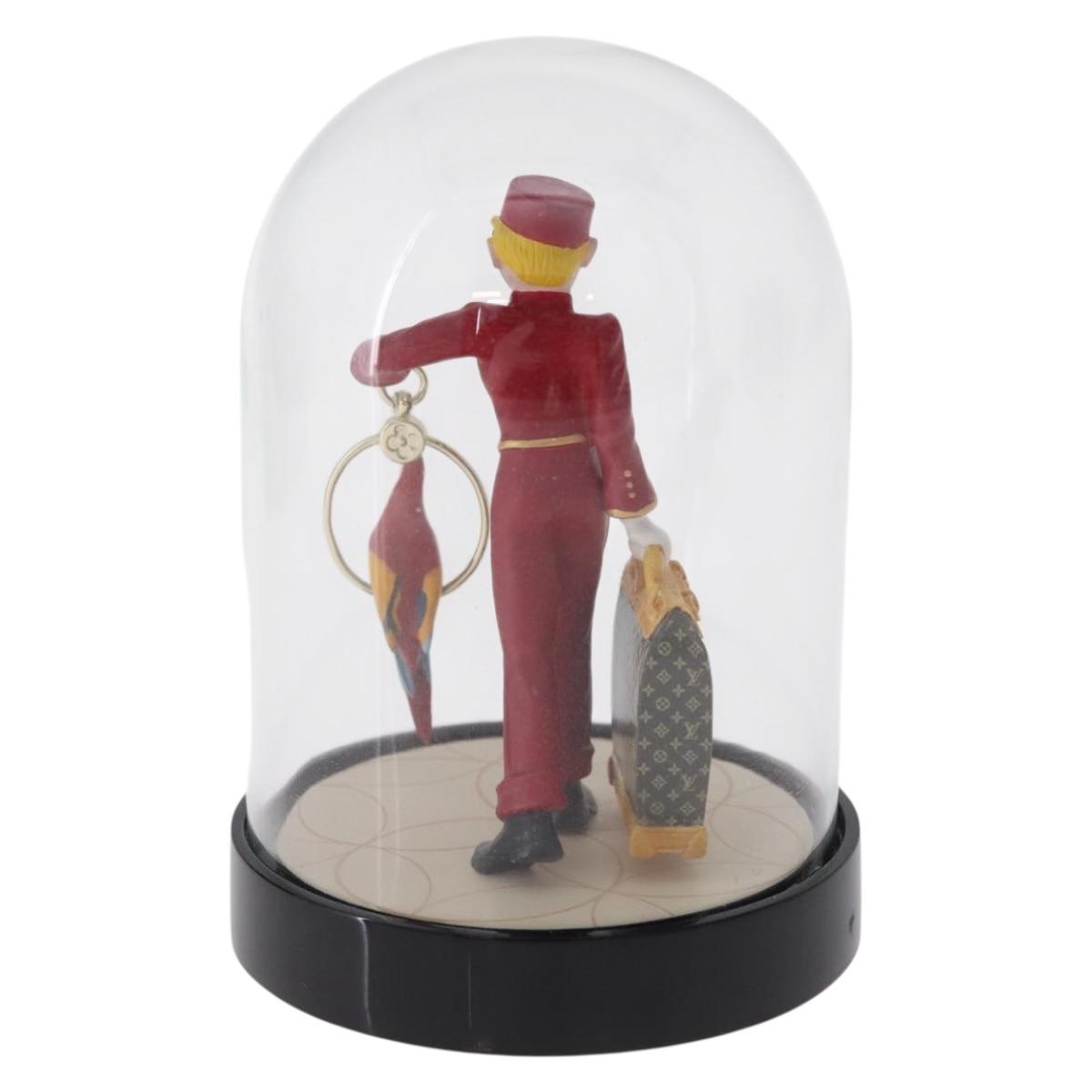 LOUIS VUITTON Pageboy Snow Globe Glass Red Clear LV Auth 209411A