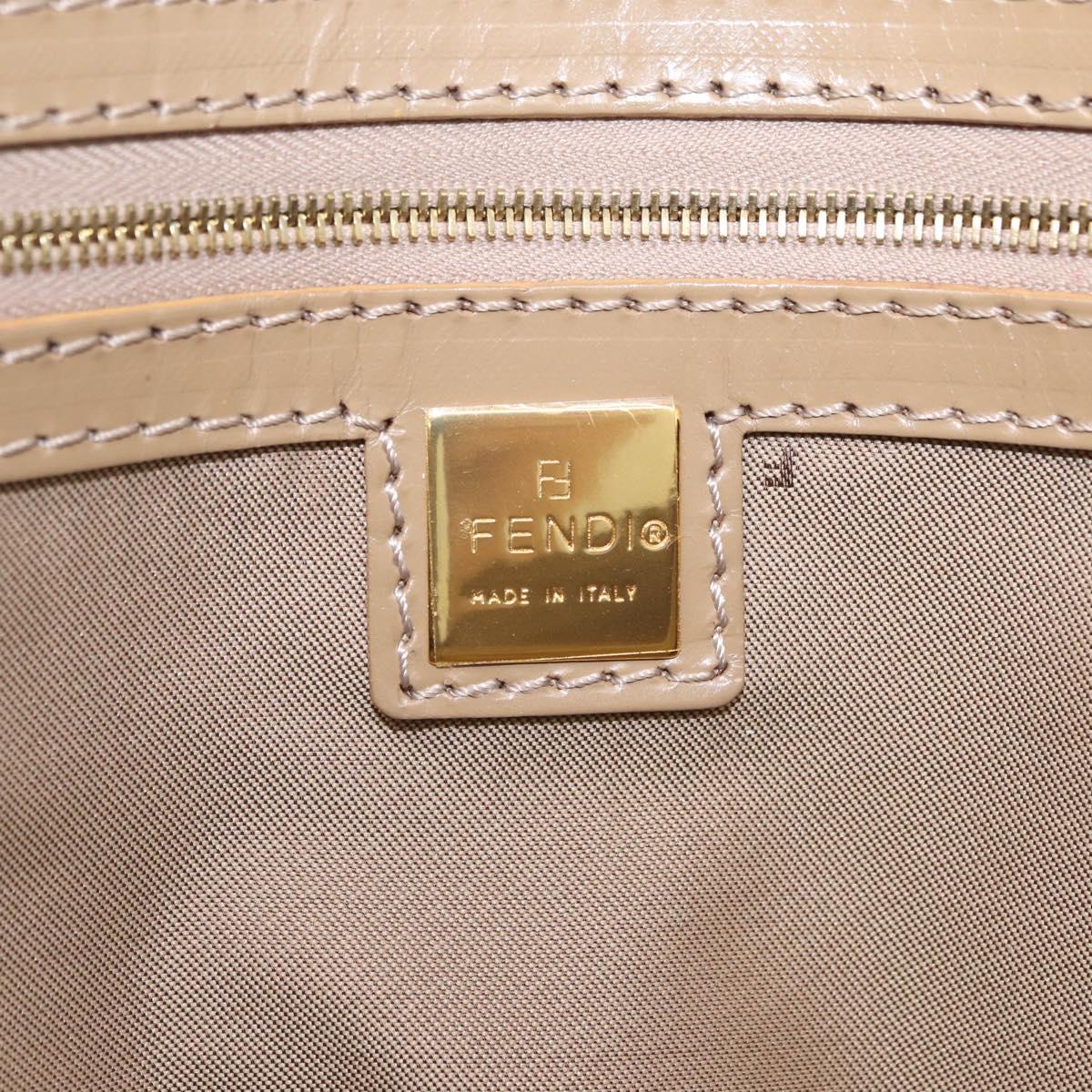 FENDI Zucchino Canvas Hand Bag Coated Canvas Orange Gold Auth 209422
