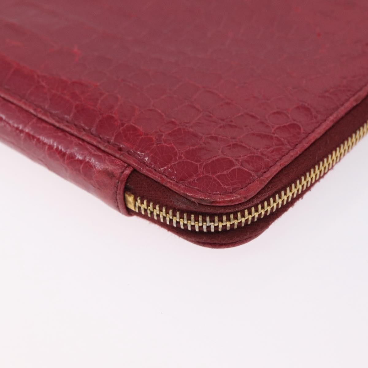 Miu Miu Clutch Bag Leather Pink Gold Auth 209426V