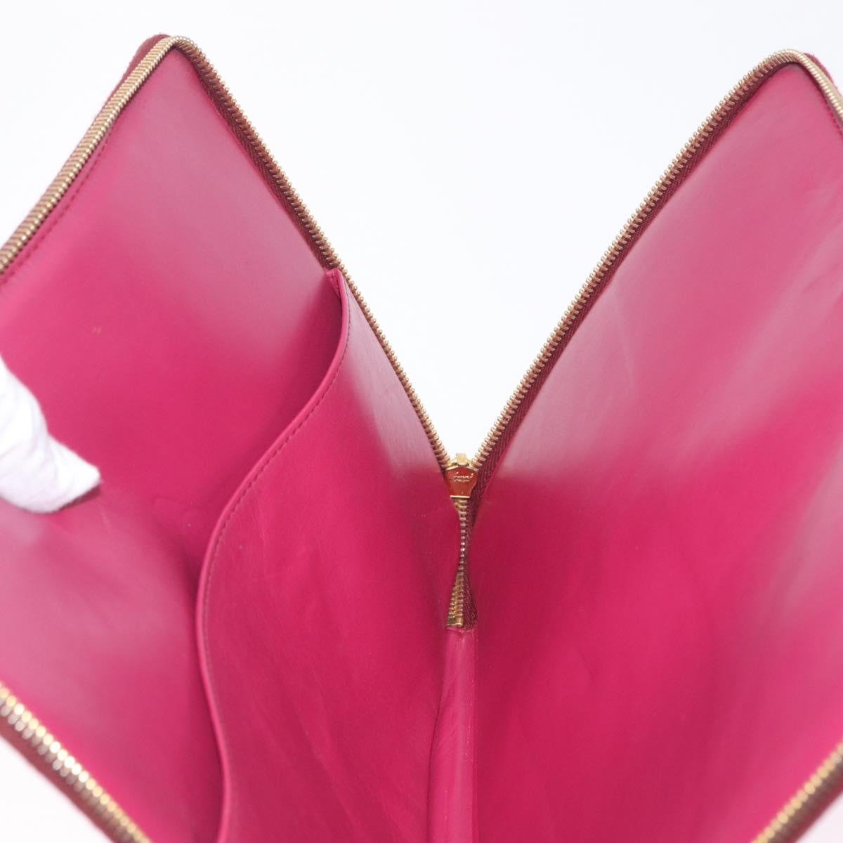Miu Miu Clutch Bag Leather Pink Gold Auth 209426V