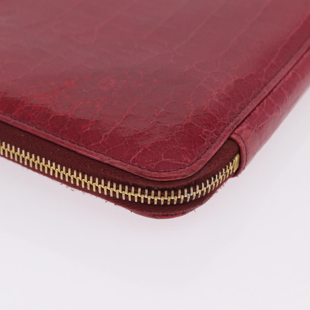 Miu Miu Clutch Bag Leather Pink Gold Auth 209426V
