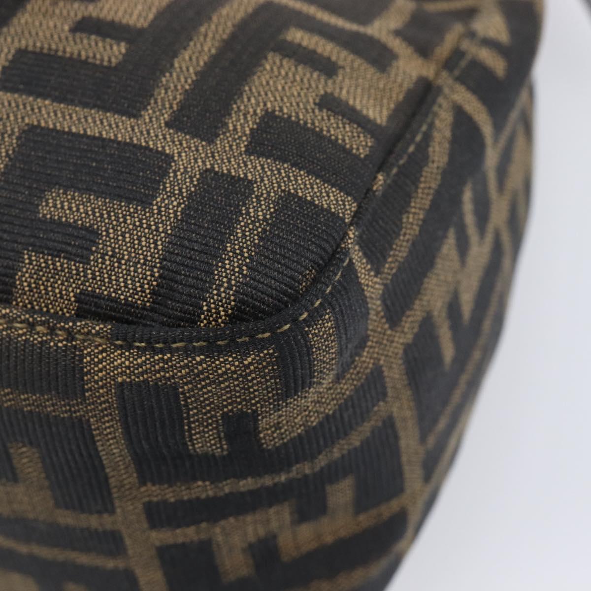 FENDI Zucca Canvas Mamma Baguette Hand Bag Black Brown Auth 209437V