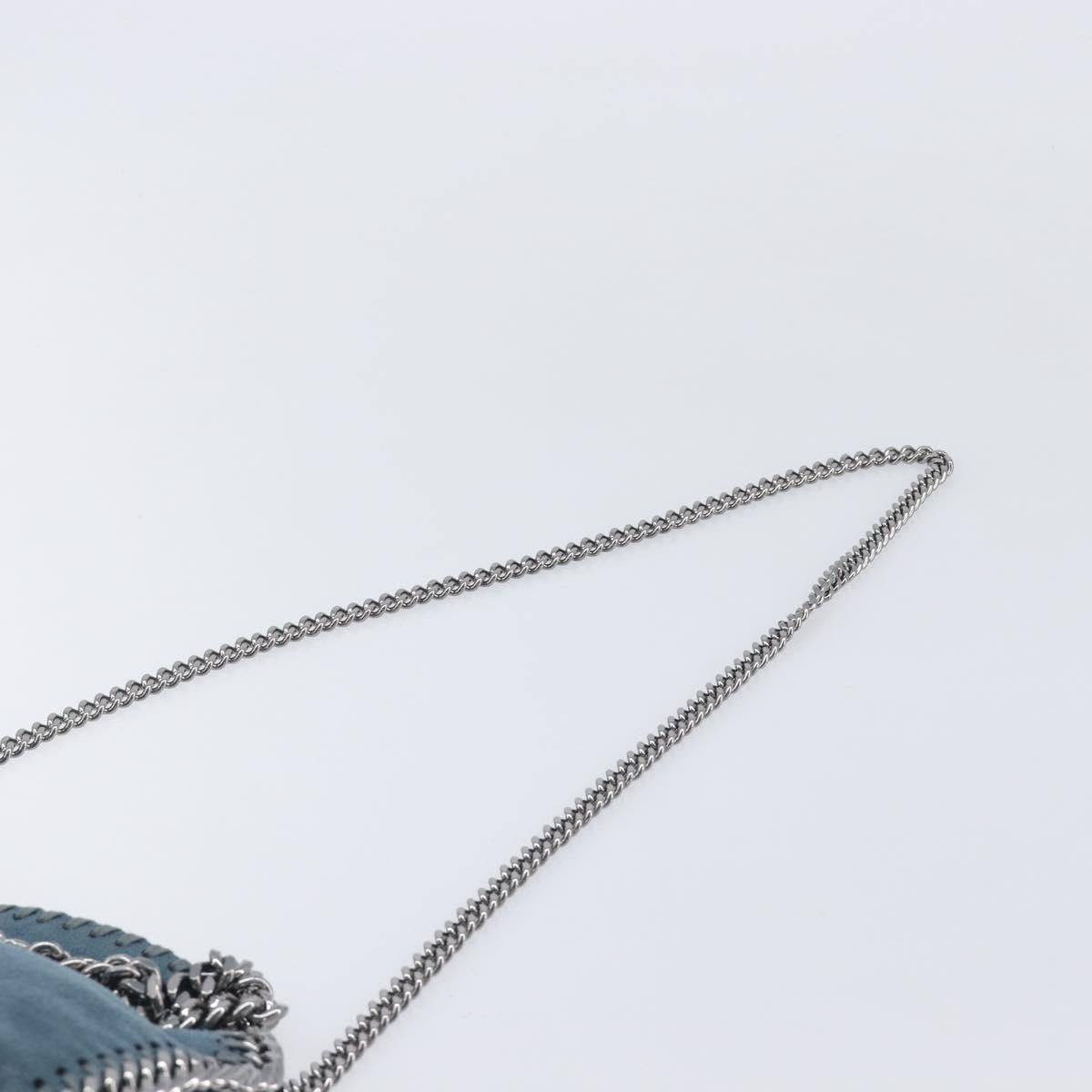 Stella McCartney Chain Falabella Shoulder Bag Polyester Blue Silver Auth 209439V