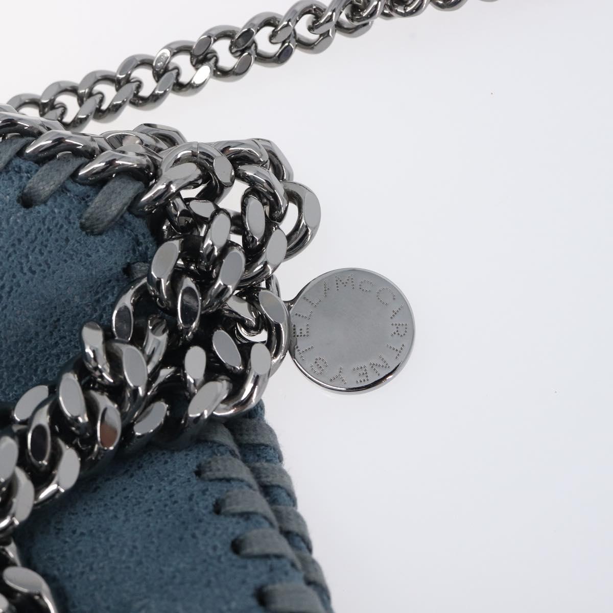 Stella McCartney Chain Falabella Shoulder Bag Polyester Blue Silver Auth 209439V