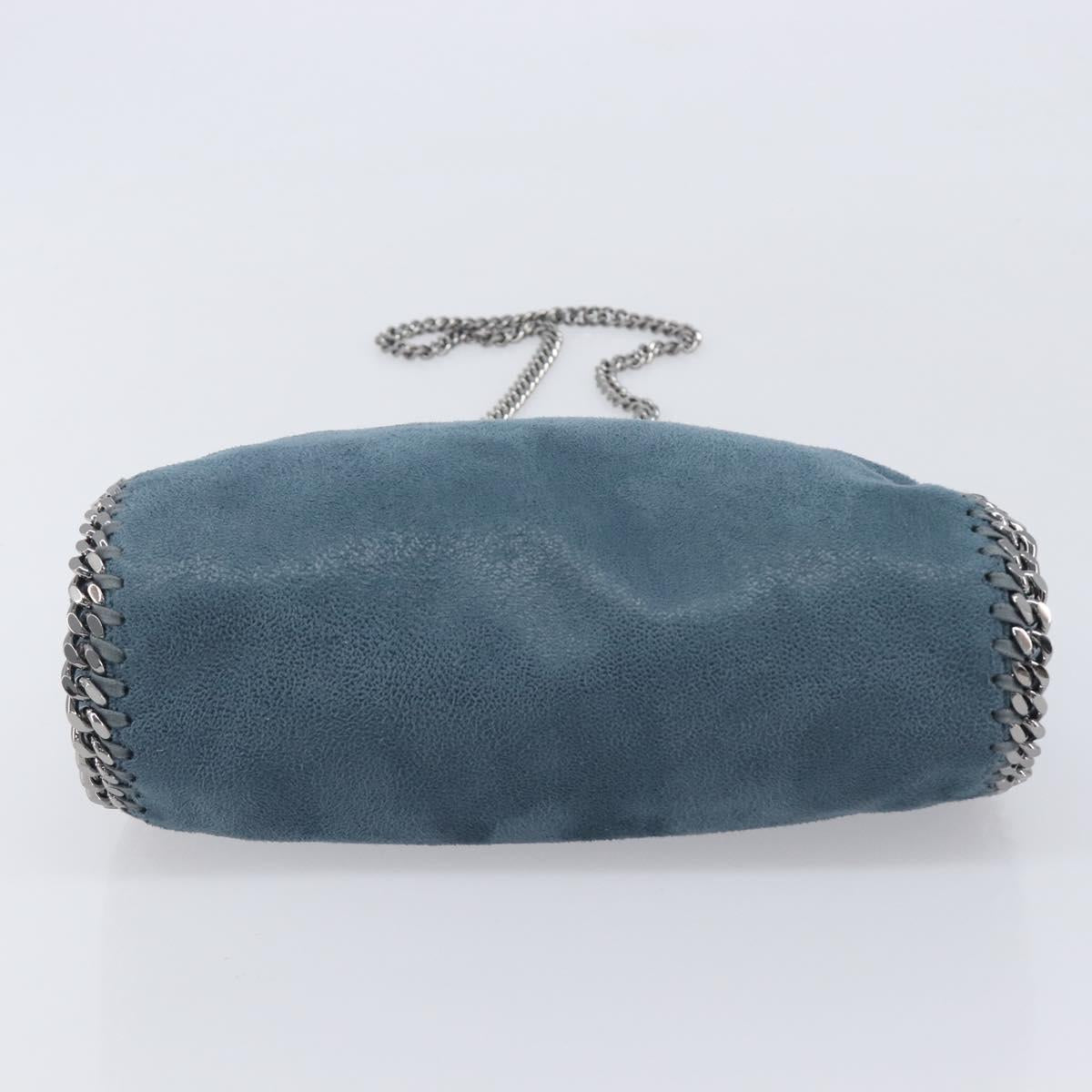 Stella McCartney Chain Falabella Shoulder Bag Polyester Blue Silver Auth 209439V