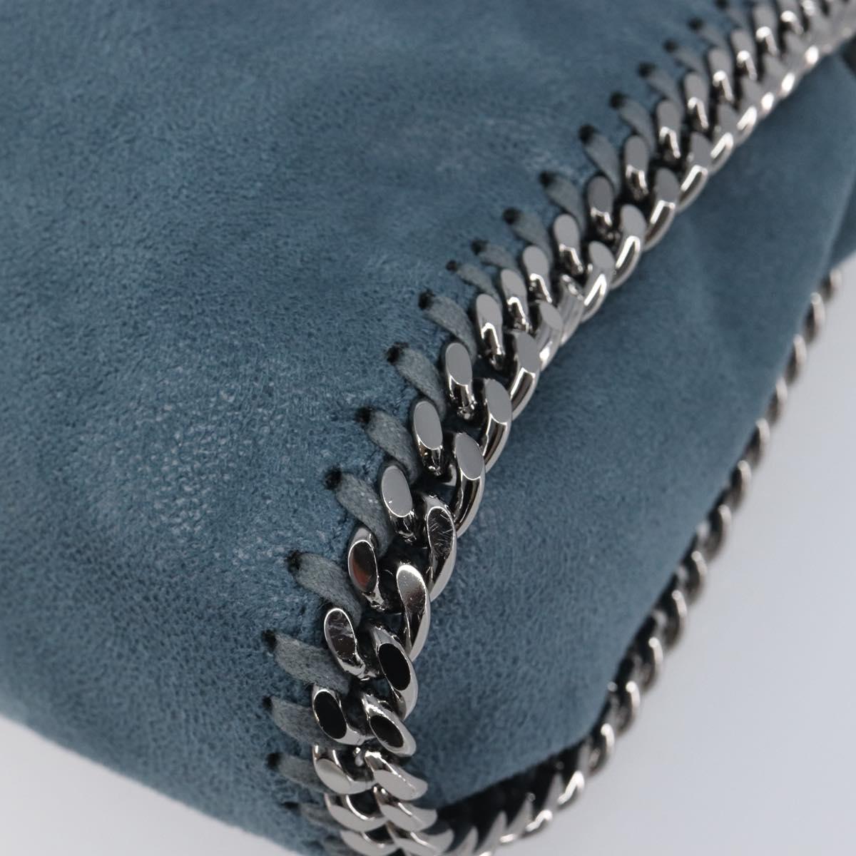 Stella McCartney Chain Falabella Shoulder Bag Polyester Blue Silver Auth 209439V