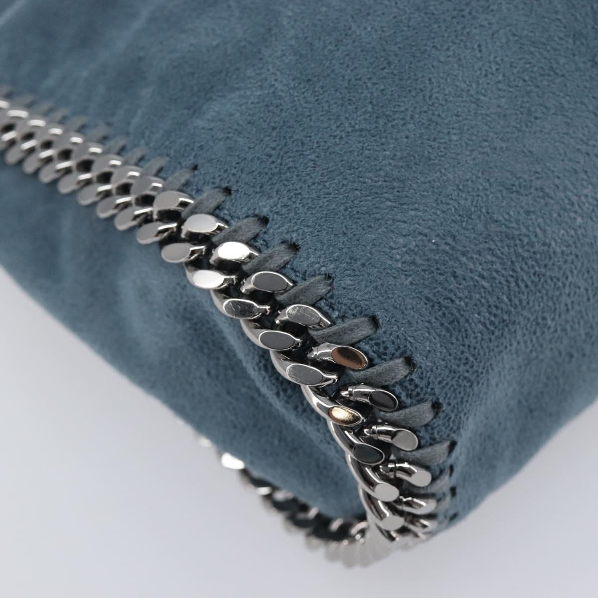 Stella McCartney Chain Falabella Shoulder Bag Polyester Blue Silver Auth 209439V