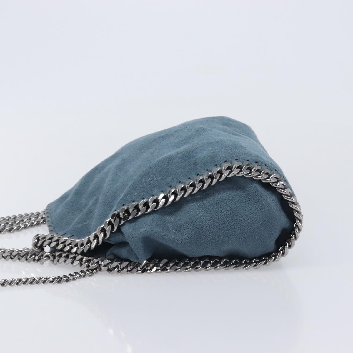 Stella McCartney Chain Falabella Shoulder Bag Polyester Blue Silver Auth 209439V