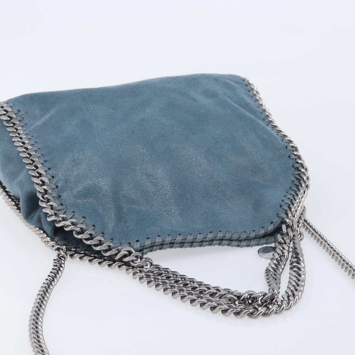 Stella McCartney Chain Falabella Shoulder Bag Polyester Blue Silver Auth 209439V