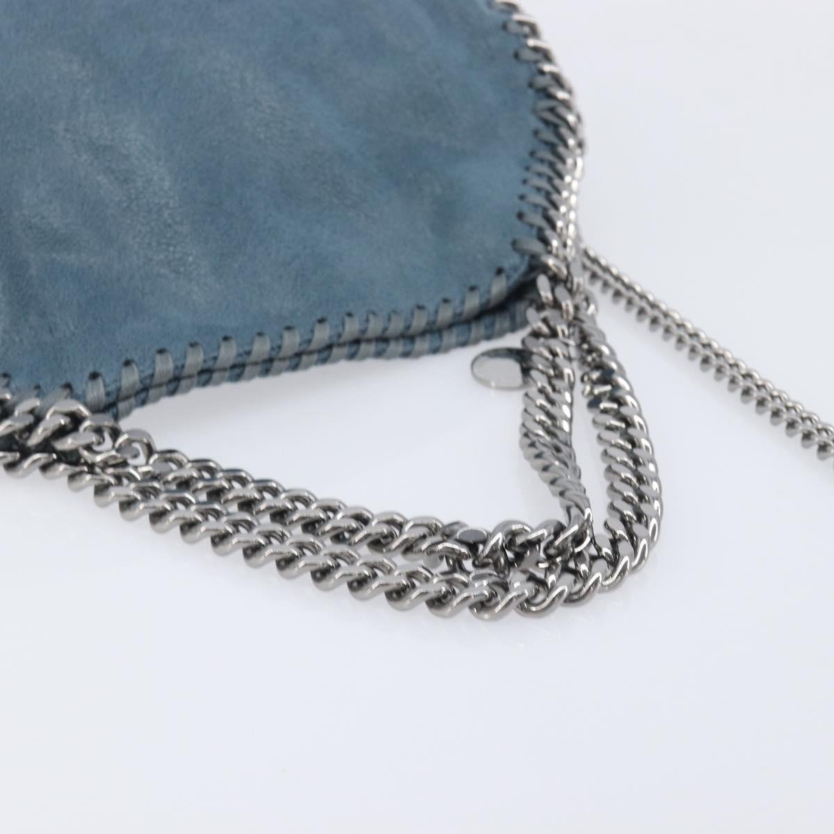 Stella McCartney Chain Falabella Shoulder Bag Polyester Blue Silver Auth 209439V