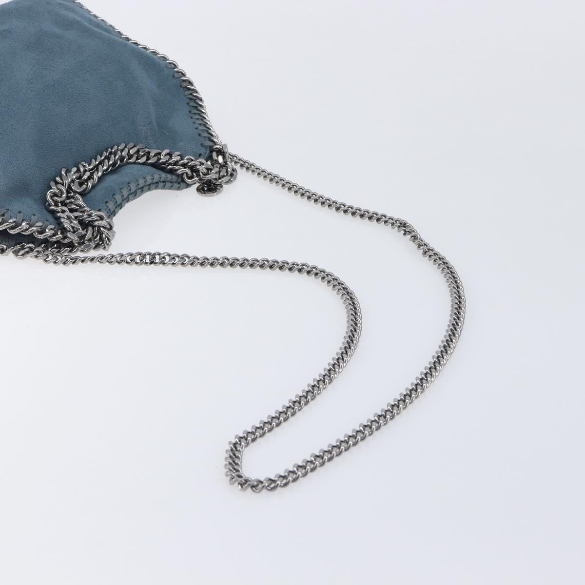 Stella McCartney Chain Falabella Shoulder Bag Polyester Blue Silver Auth 209439V