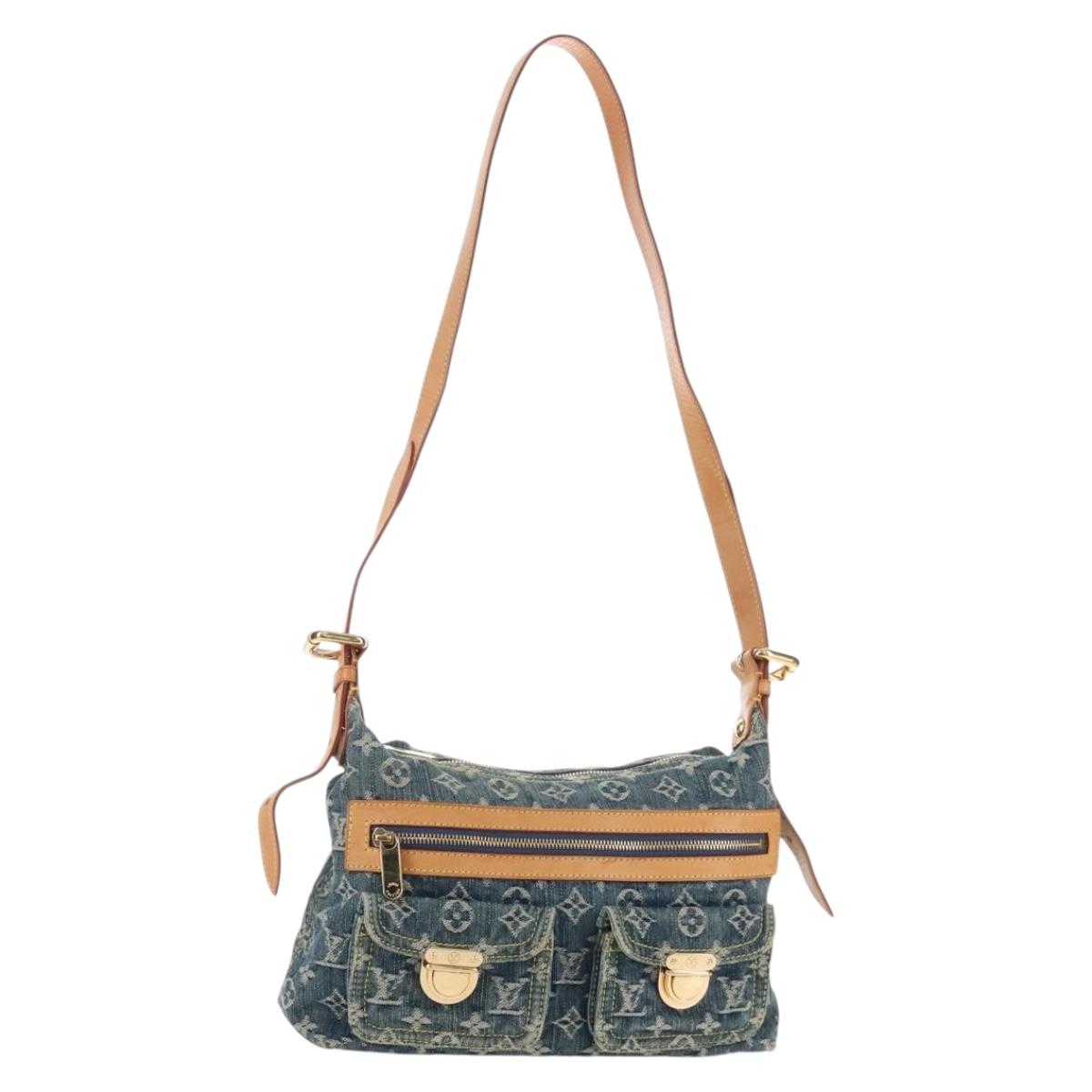 LOUIS VUITTON Monogram Denim Buggy PM Shoulder Bag Blue M95049 LV Auth 209440V