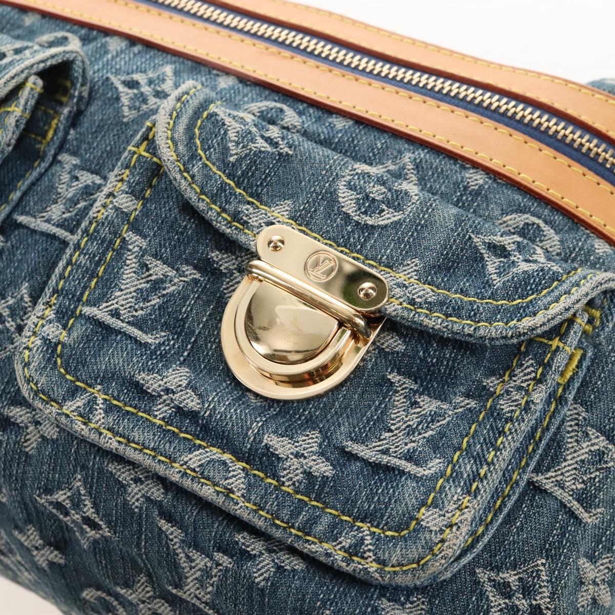 LOUIS VUITTON Monogram Denim Buggy PM Shoulder Bag Blue M95049 LV Auth 209440V
