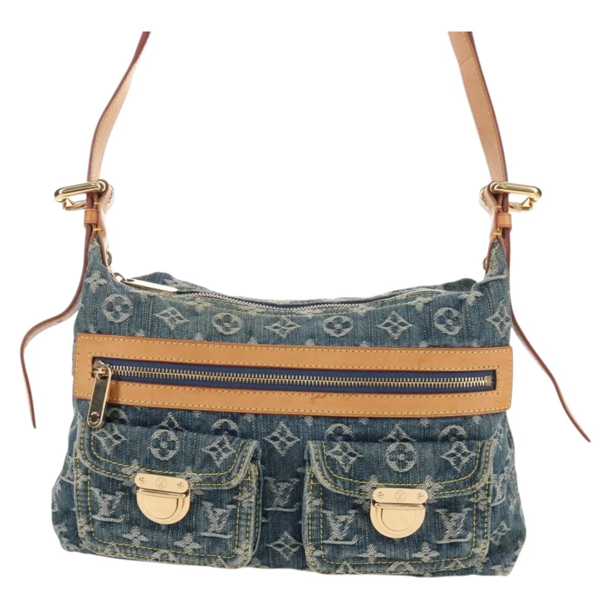 LOUIS VUITTON Monogram Denim Buggy PM Shoulder Bag Blue M95049 LV Auth 209440V