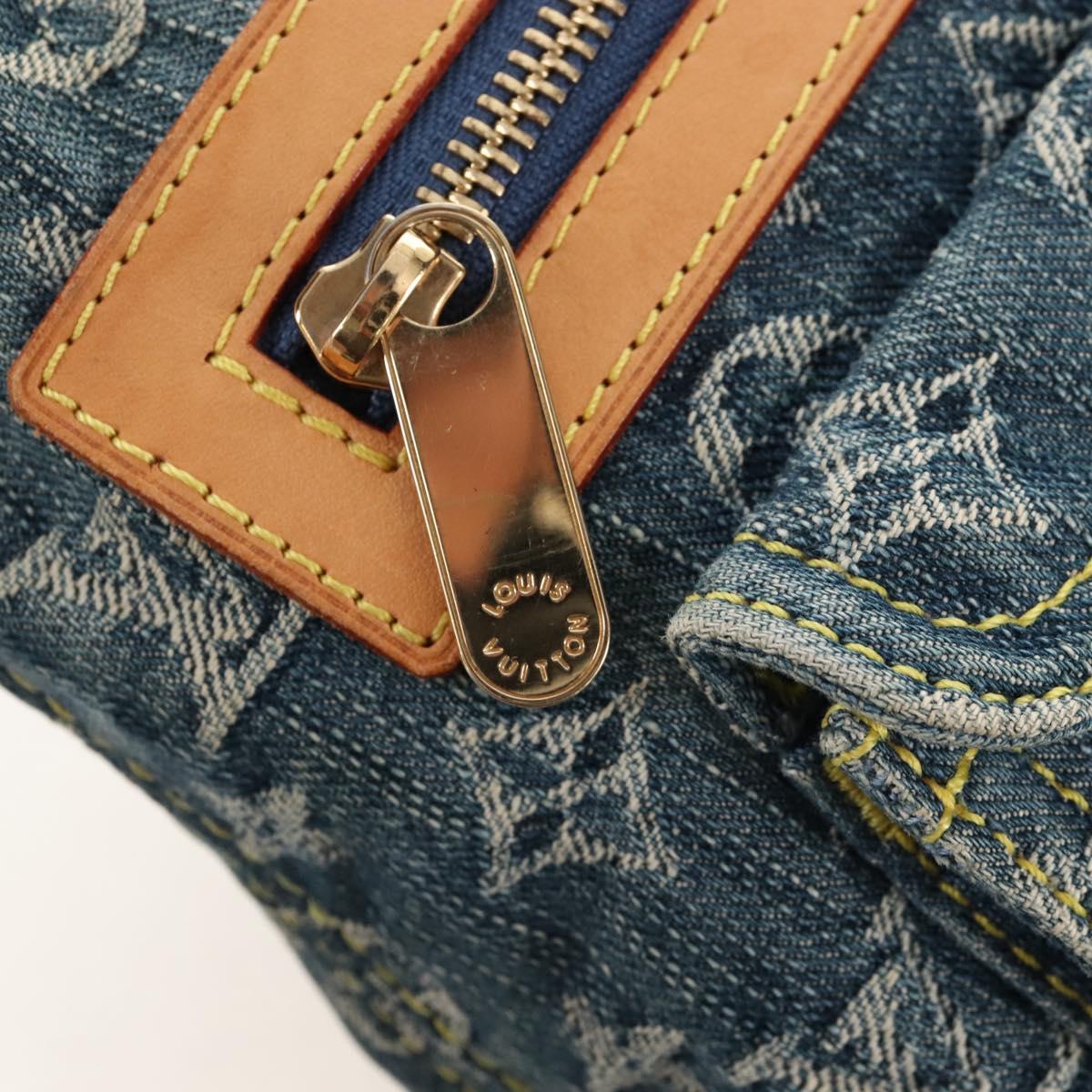 LOUIS VUITTON Monogram Denim Buggy PM Shoulder Bag Blue M95049 LV Auth 209440V
