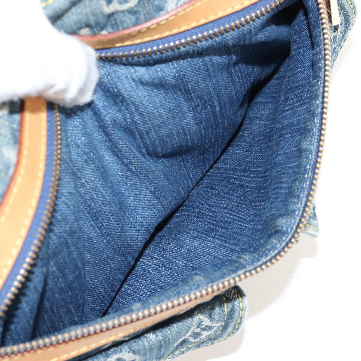 LOUIS VUITTON Monogram Denim Buggy PM Shoulder Bag Blue M95049 LV Auth 209440V