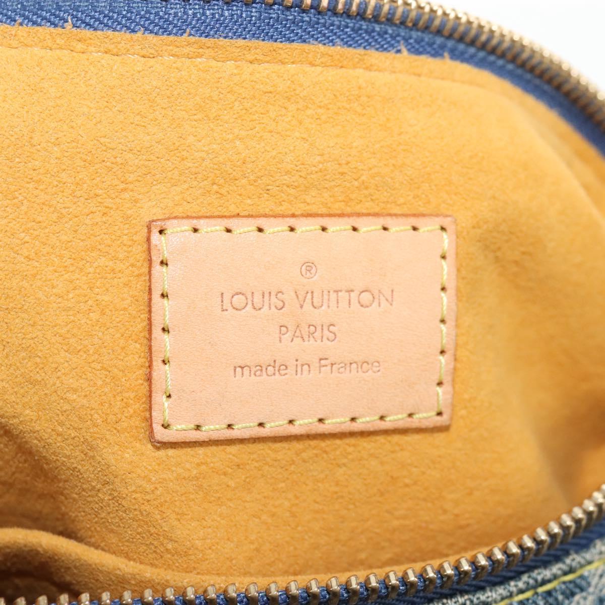 LOUIS VUITTON Monogram Denim Buggy PM Shoulder Bag Blue M95049 LV Auth 209440V