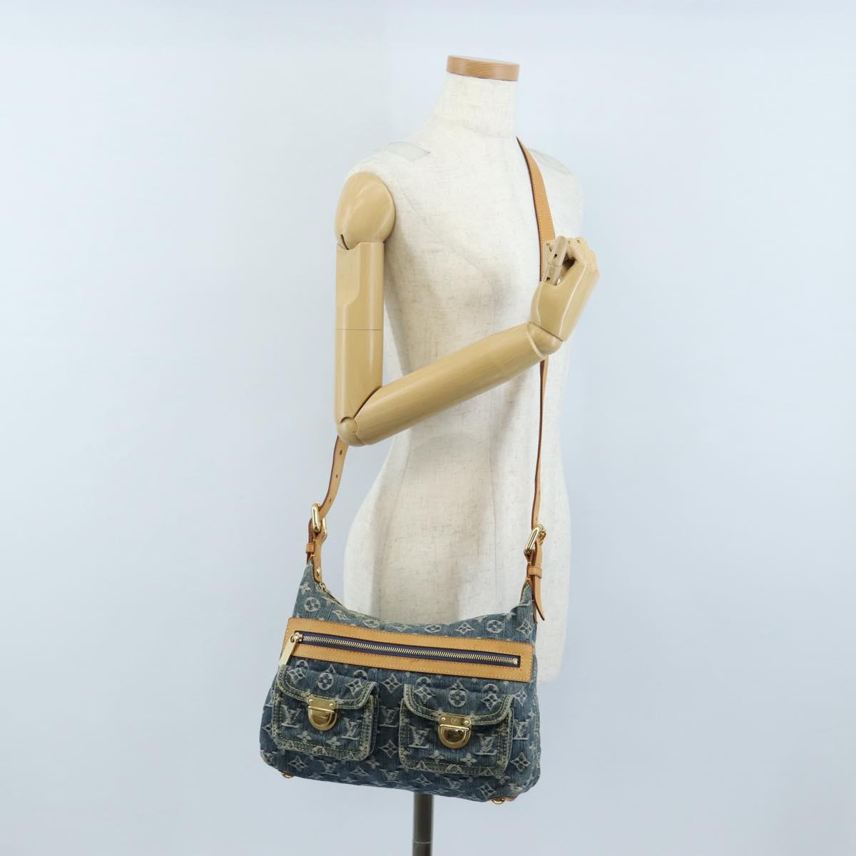 LOUIS VUITTON Monogram Denim Buggy PM Shoulder Bag Blue M95049 LV Auth 209440V