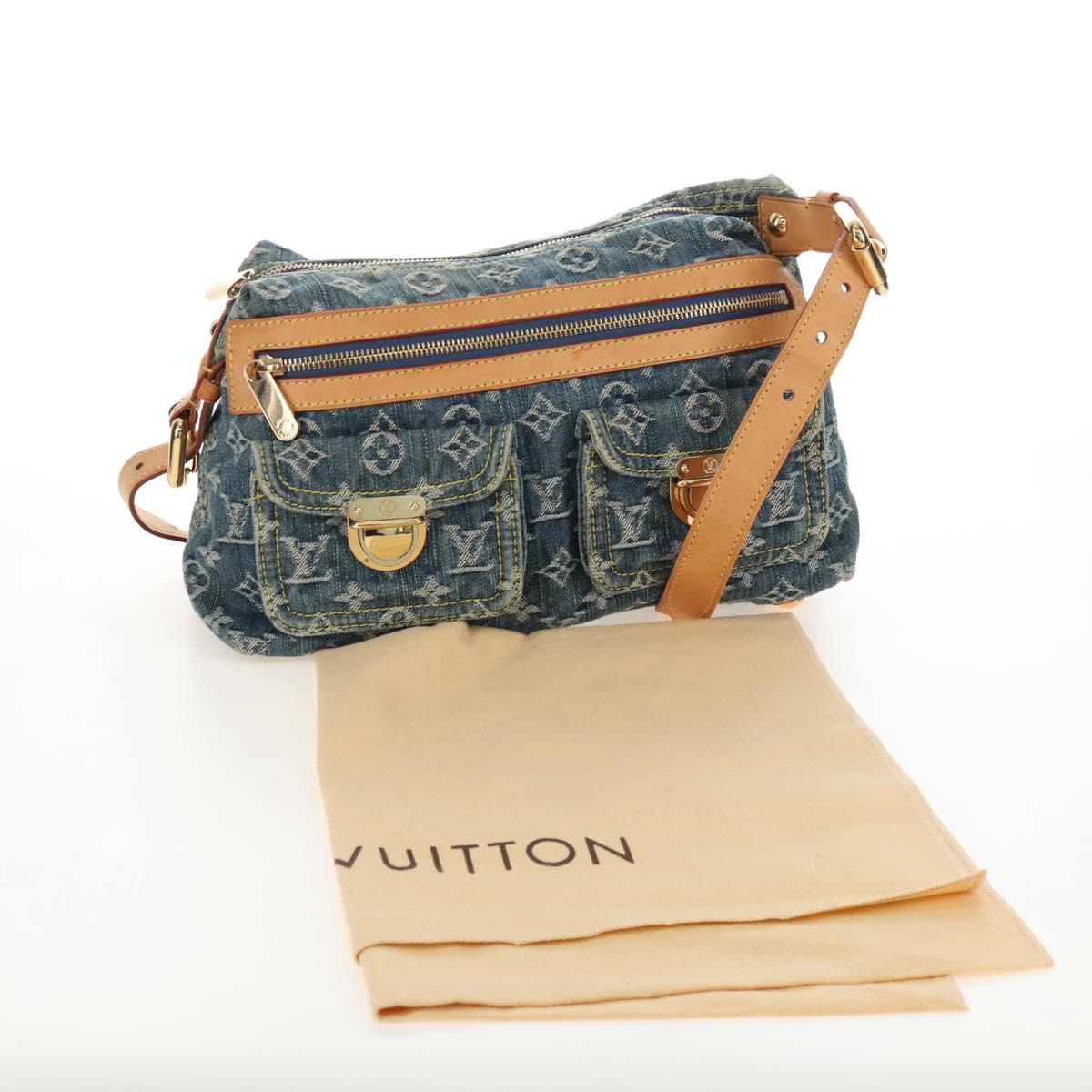LOUIS VUITTON Monogram Denim Buggy PM Shoulder Bag Blue M95049 LV Auth 209440V