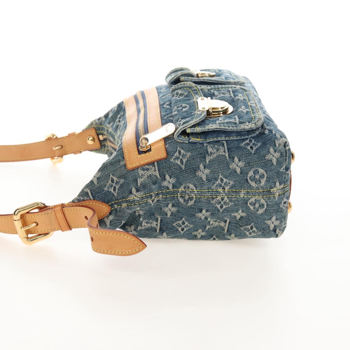LOUIS VUITTON Monogram Denim Buggy PM Shoulder Bag Blue M95049 LV Auth 209440V